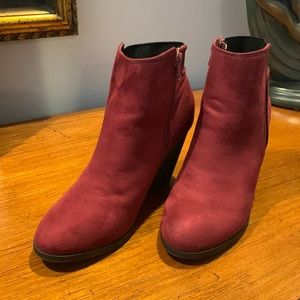 Burgundy Faux Suede Bootie